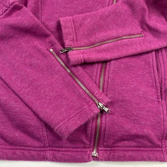 Under Armour Terry Moto Dark Pink Sweatshirt Jacket Medium - Picture 3 of 4